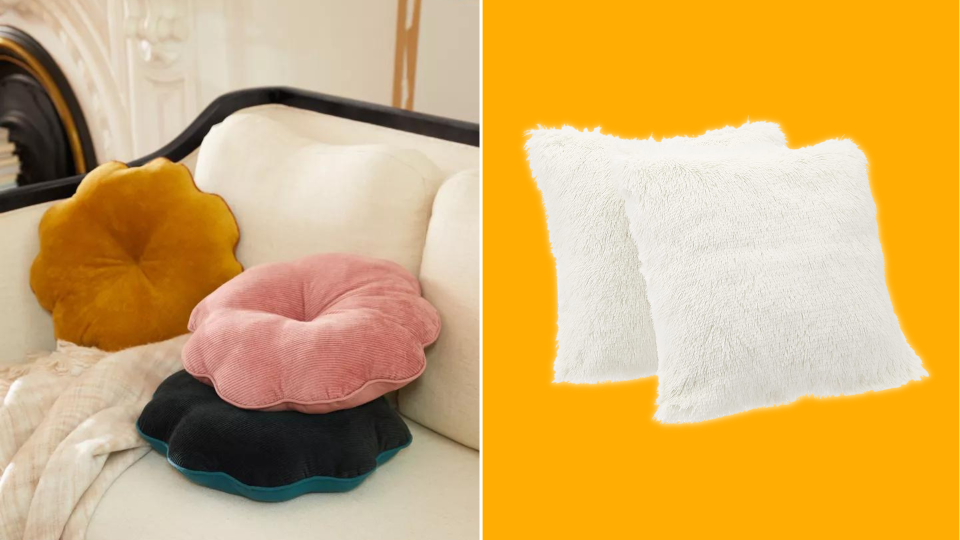 Complete your living room nest with cozy throw pillows.