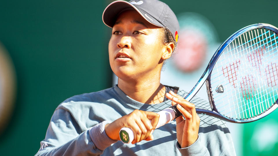 Naomi Osaka, pictured here practicing at Roland Garros ahead of the French Open.