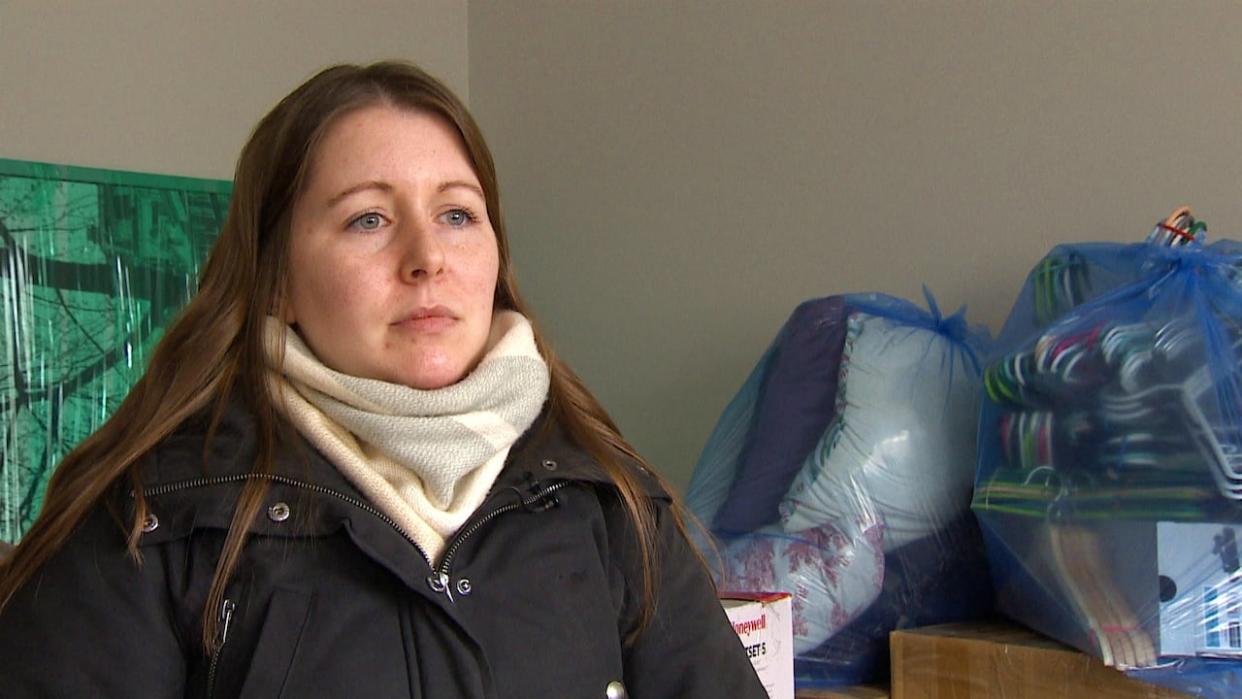 Keely Corrigan was the last tenant to move out of an apartment building on Mitchell Street in  Dartmouth's north end before renovations started.  (Galen McRae/CBC - image credit)