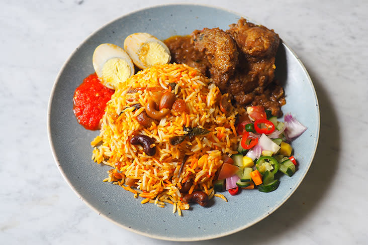 If you&#39;re looking for a substantial meal, try out their biryani rice for Friday with chicken