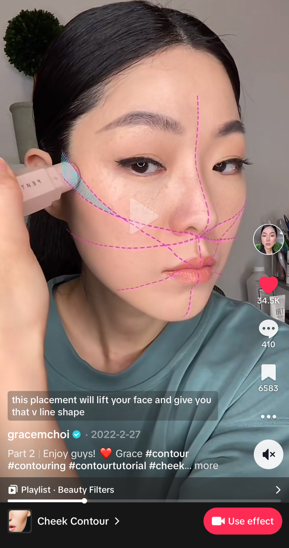 A cheek contour filter by Choi.