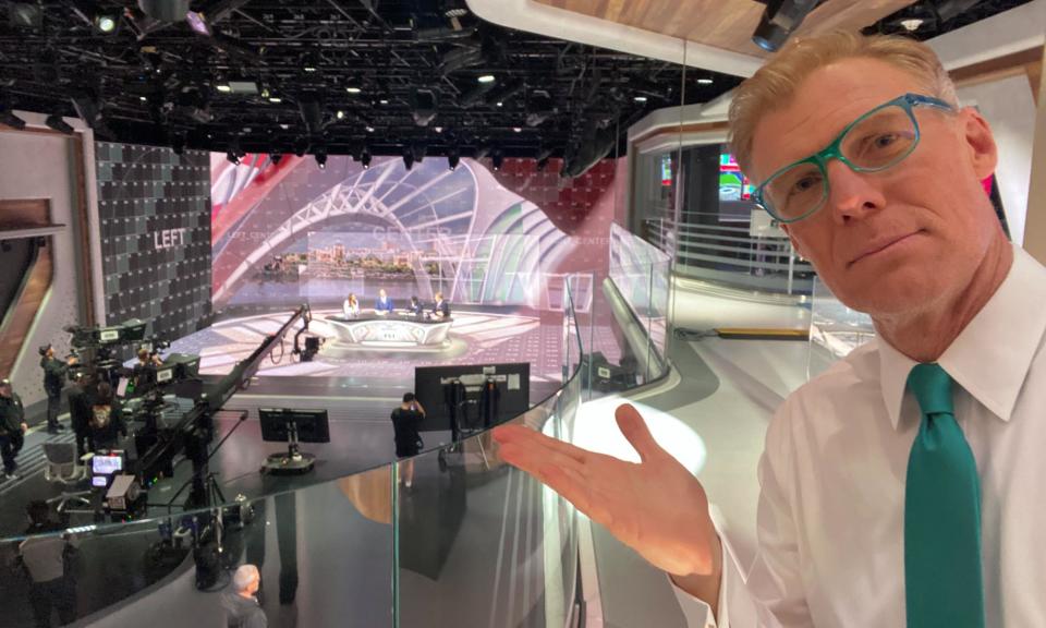 <span>Alexi Lalas and Fox’s LED 360-degree virtual LA based studio for Euros & Copa.</span><span>Photograph: @AlexiLalas</span>