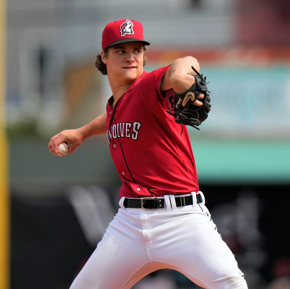 Detroit Tigers right-hander Jackson Jobe pitches for Double-A Erie in the 2023 season.