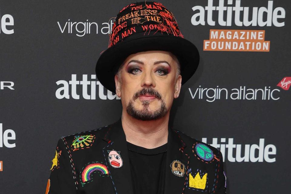 <p>Mike Marsland/WireImage</p> Boy George  in London in October 2023