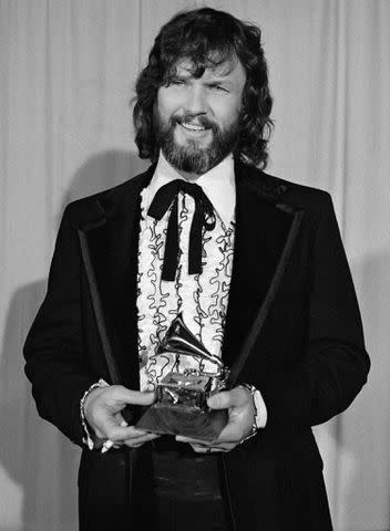 <p>CBS via Getty</p> Kris Kristofferson at the 1974 Grammys.