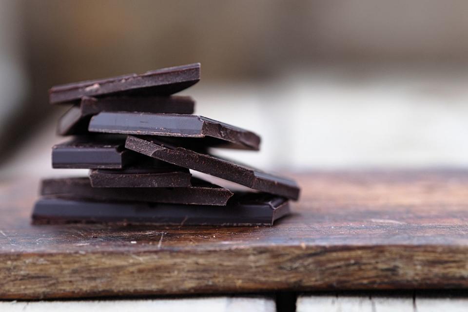 <p>Chocolate may not be the first thing you think of when it comes to better nutrition after 40, but this after-dinner indulgence can actually do wonders for your health. “Dark chocolate is rich in flavonols, which protect your heart, reduce the risk of diabetes, and <a href="https://www.prevention.com/health/health-conditions/g26576559/foods-for-high-blood-pressure/" rel="nofollow noopener" target="_blank" data-ylk="slk:lower blood pressure;elm:context_link;itc:0;sec:content-canvas" class="link ">lower blood pressure</a>, ” Mirkin says. Stick to chocolate bars that contain at least 70% cocoa and less than 6 grams of added sugar to get the most nutritional bang out of every serving. </p><p><strong>Try it: </strong><a href="https://www.prevention.com/food-nutrition/healthy-eating/g25728973/healthy-chocolate-bars-snacks/" rel="nofollow noopener" target="_blank" data-ylk="slk:13 Healthy Dark Chocolate Bars That Aren’t Sugar Bombs;elm:context_link;itc:0;sec:content-canvas" class="link ">13 Healthy Dark Chocolate Bars That Aren’t Sugar Bombs</a></p>