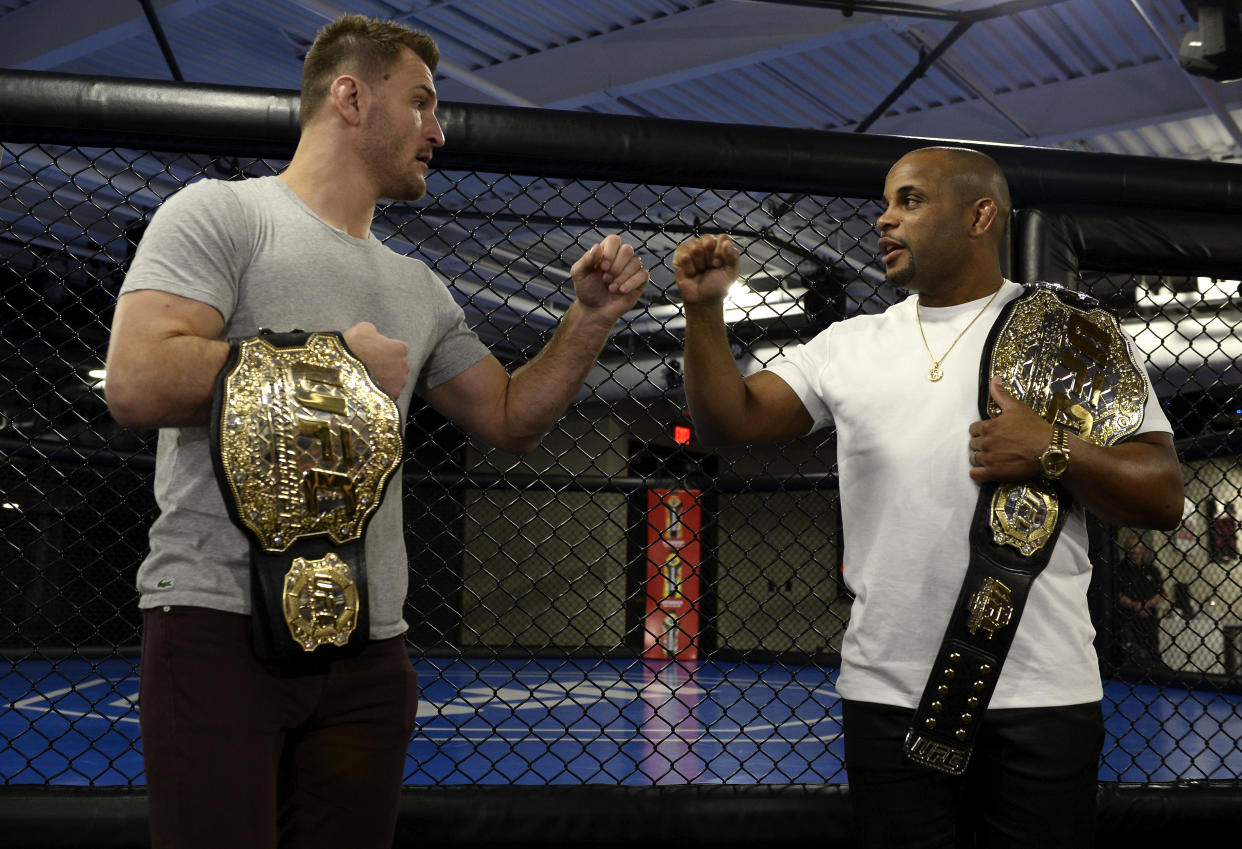 Stipe Miocic vs. Daniel Cormier will headline UFC 226 during International Fight Week in Las Vegas. (Getty Images)