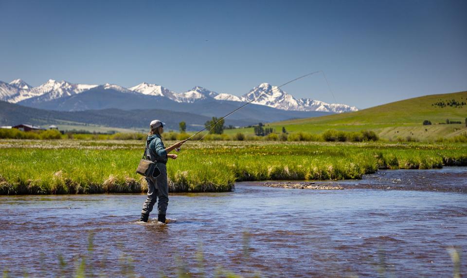 Person fly fishing