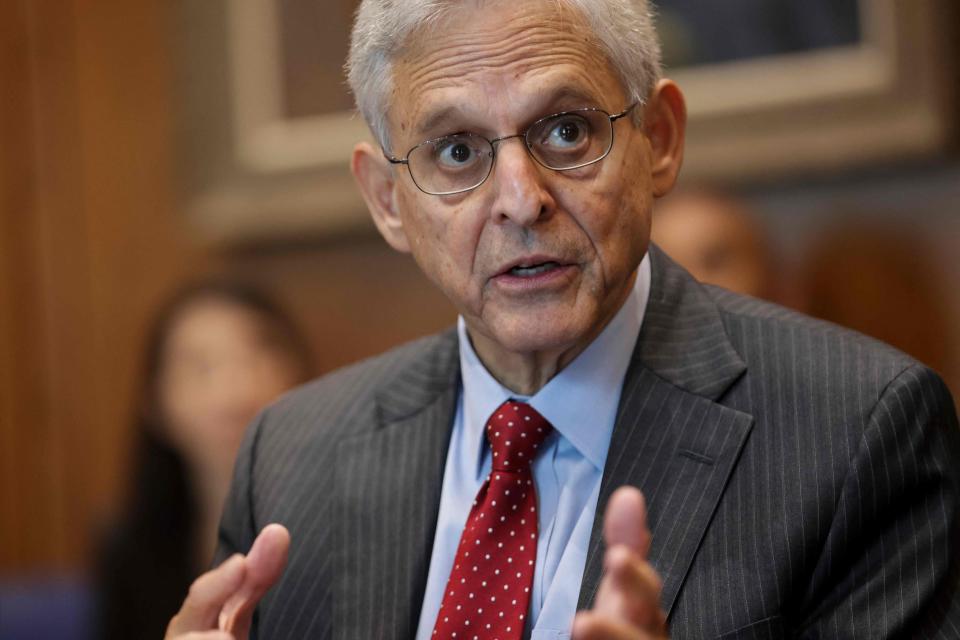 Attorney General Merrick Garland speaks at the Department of Justice in Washington, D.C. on July 20.