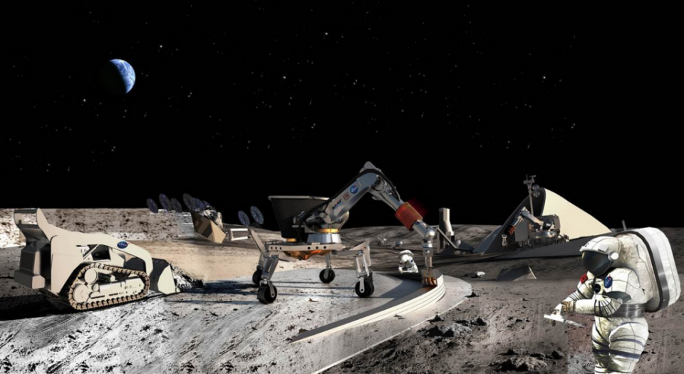 Conceito de mineração lunar (Imagem: NASA)