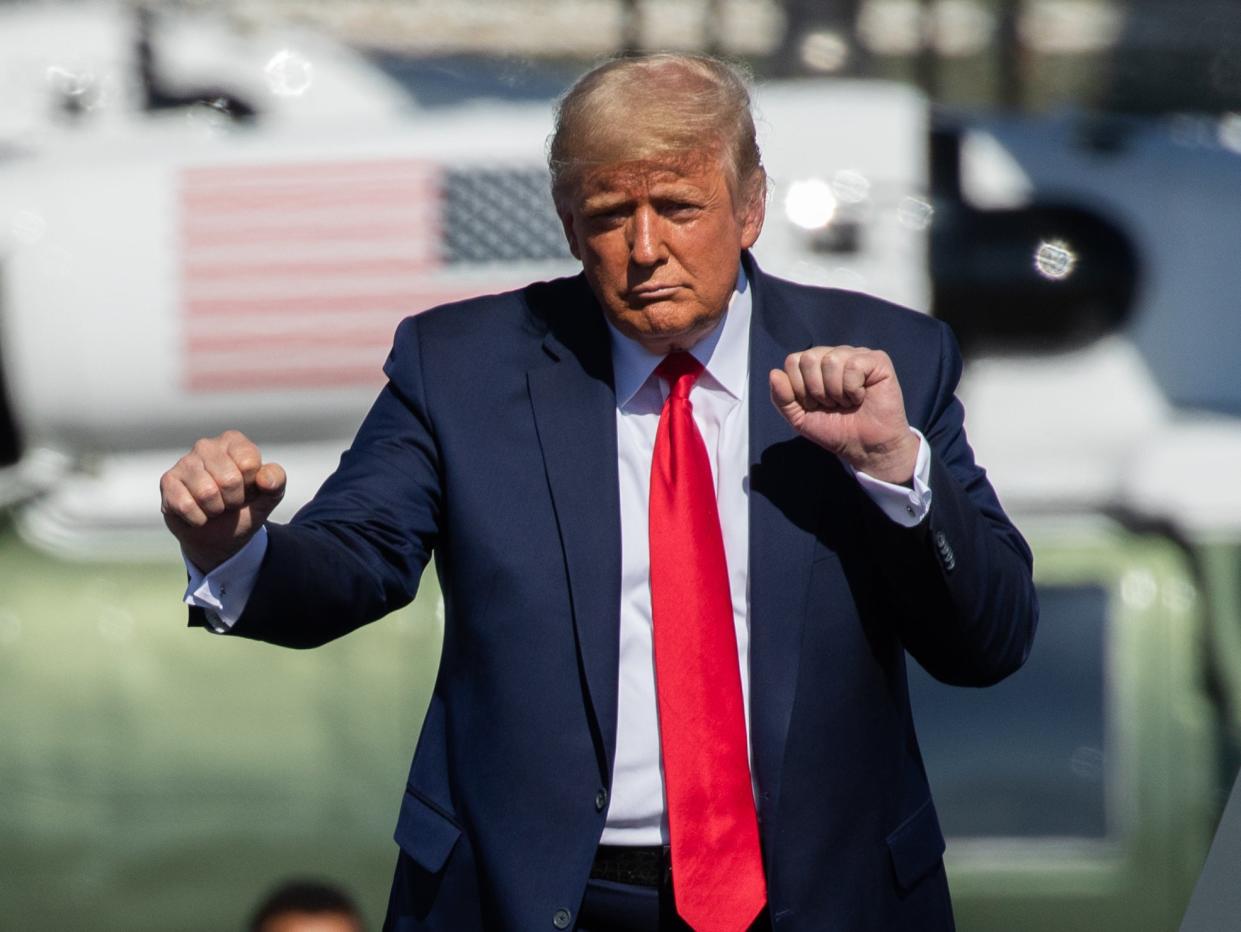 Trump dances at a recent rally in Prescott, Arizona (Getty Images)