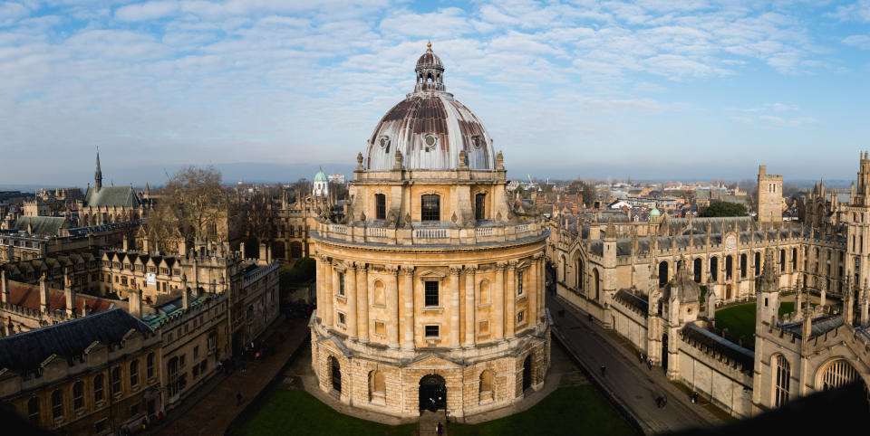 View of the Oxford University campus from above