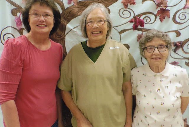 <p> Courtesy of the Hemme family</p> Sandra Hemme (center) with her sister (left) and mother (right).