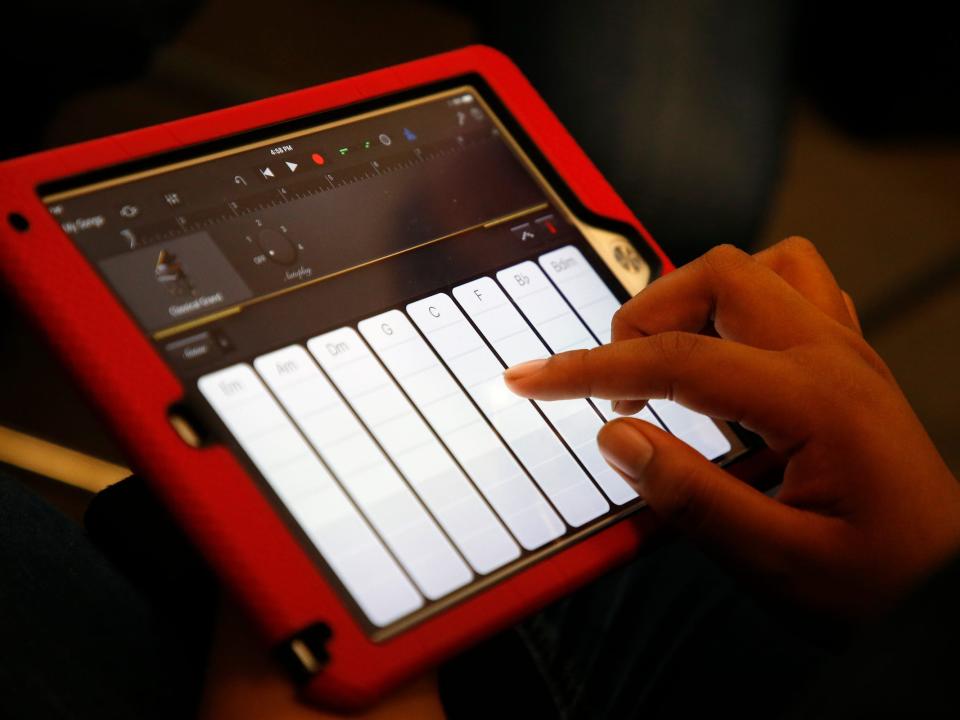 GarageBand app on iPad