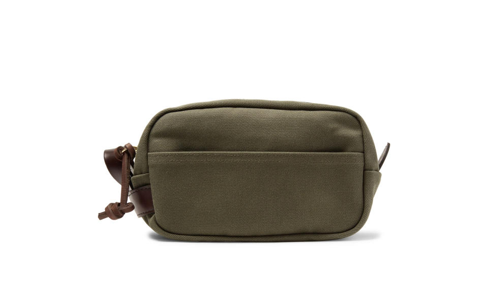 Filson Leather-trimmed Cotton-canvas Wash Bag