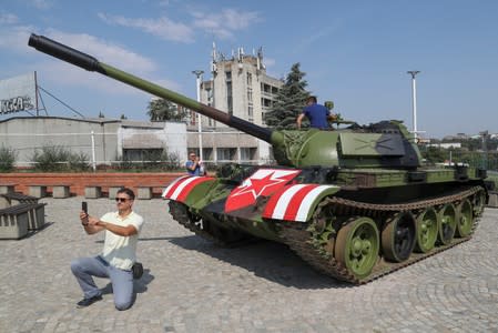 Serbia's Red Star brings tank to stadium ahead of match with Young Boys