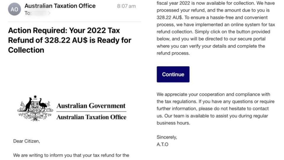 ATO scam email