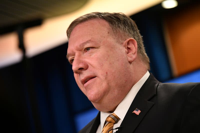 U.S. Secretary of State Mike Pompeo gives news conference in Washington