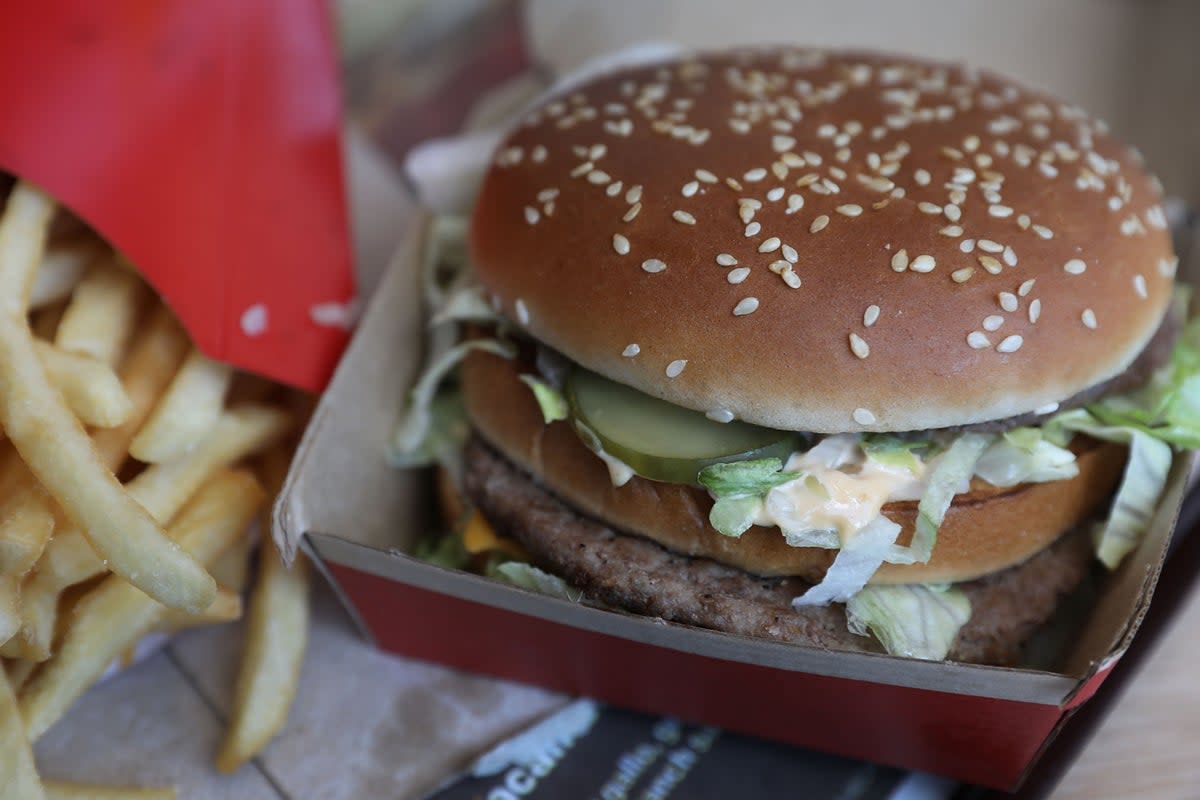 McDonald’s does have a vegan line and says its chips are suitable for vegans in the UK  (Joe Raedl e/ Getty Images)