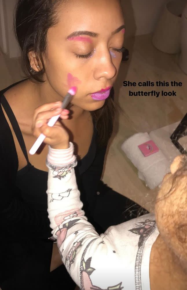 North West does a friend's makeup