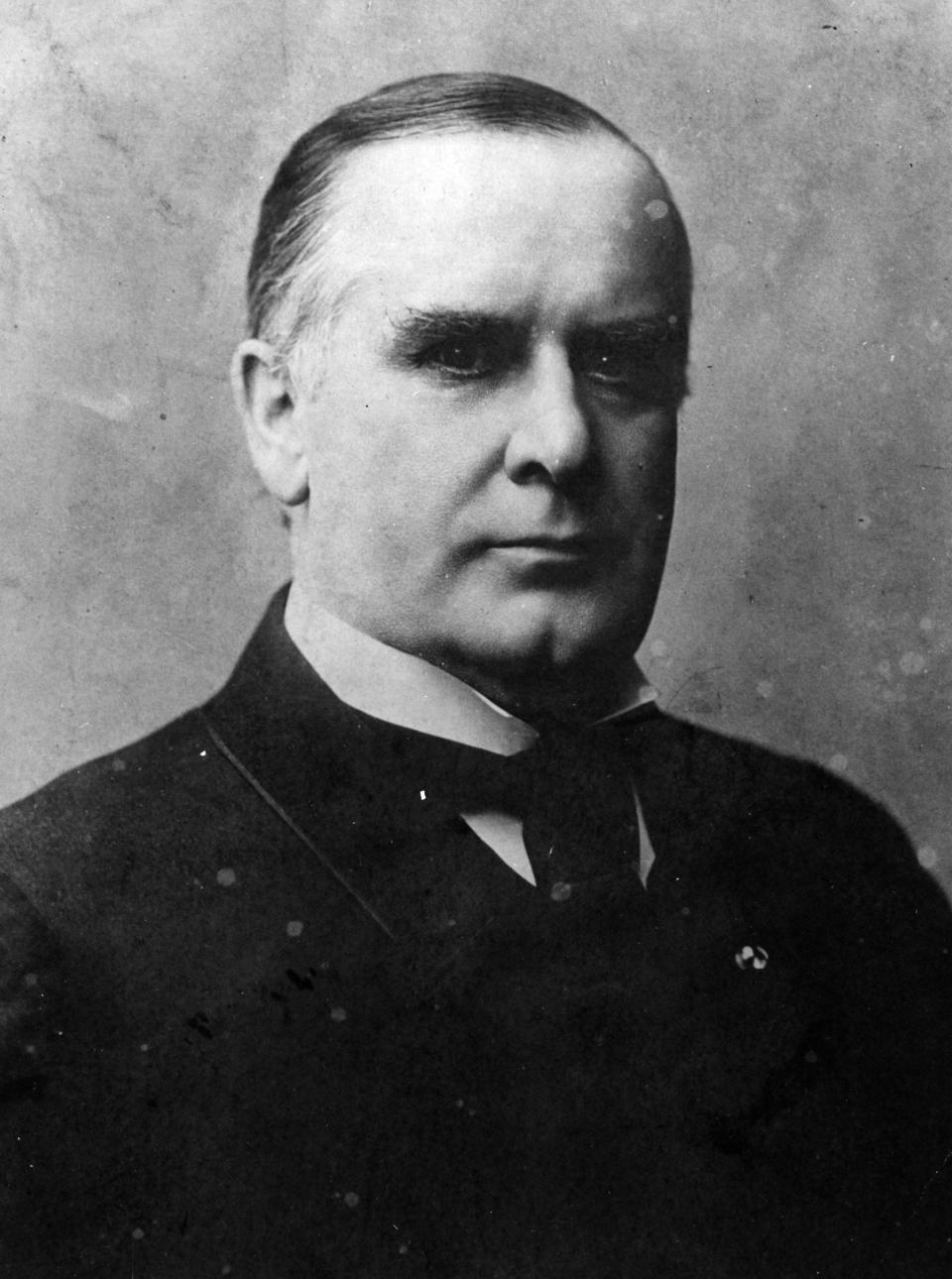 The 25th President of the United States of America, William McKinley (1843 - 1901). He was assassinated in Buffalo, New York in 1901.