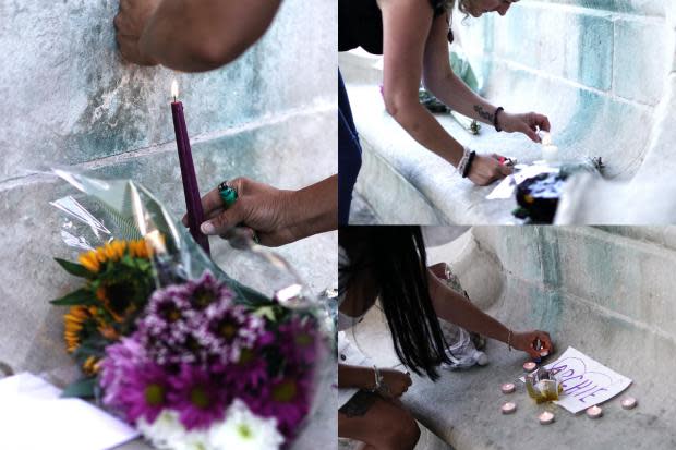 Flowers and candles - Tributes paid to Archie Battersbee (Pics: PA)