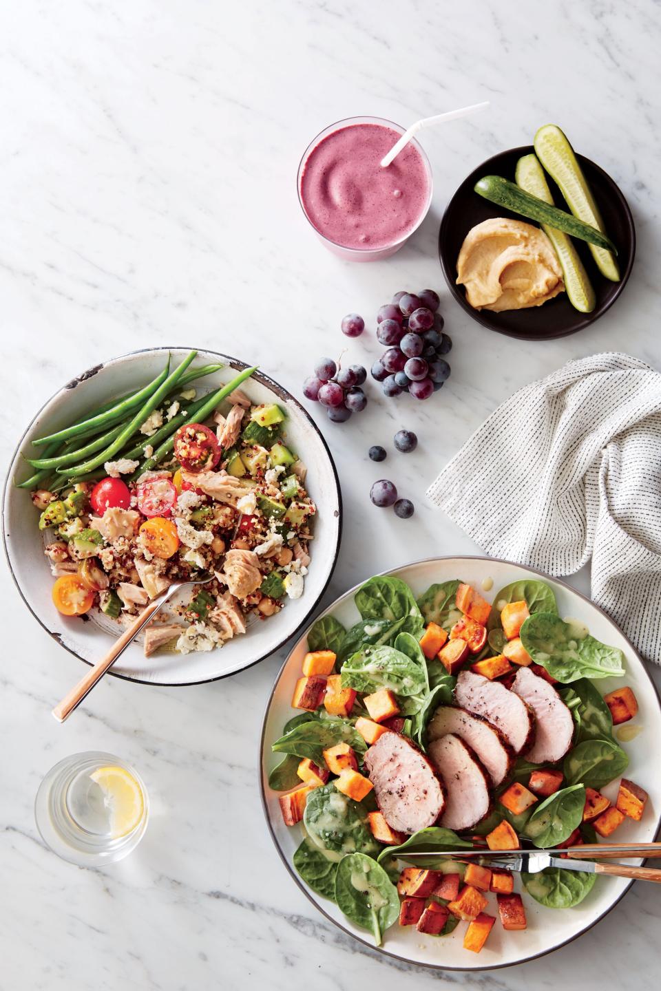 Spinach Salad with Roasted Sweet Potatoes