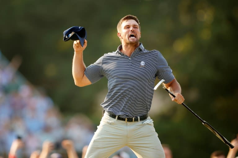 Bryson DeChambeau reacts to sinking the winning putt to capture the US Open title at Pinehurst (Alex Slitz)