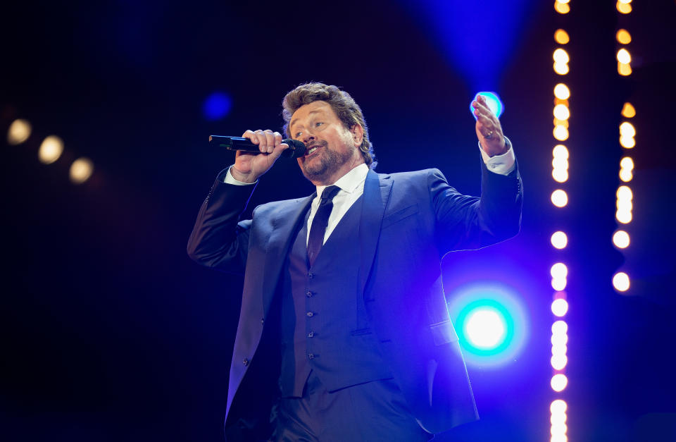 LONDON, ENGLAND - SEPTEMBER 14: Michael Ball performs on stage during BBC Proms In The Park 2019 at Hyde Park on September 14, 2019 in London, England. (Photo by Jo Hale/Redferns)