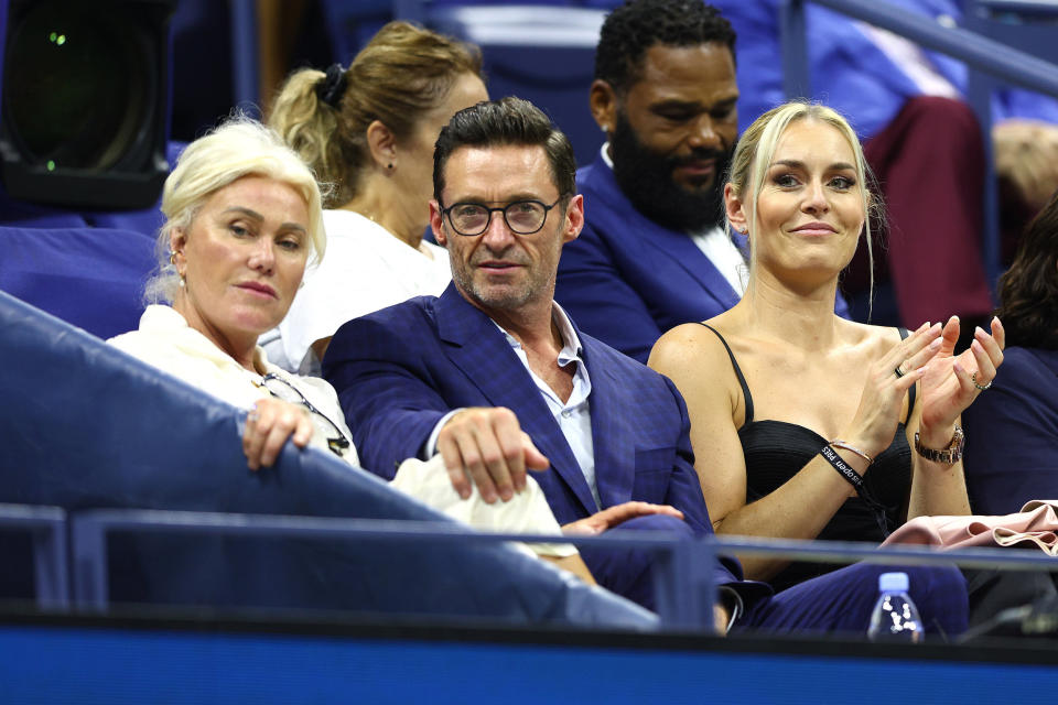 Deborra-Lee Furness, Actor Hugh Jackman and American alpine ski racer Lindsey Vonn (Elsa / Getty Images)