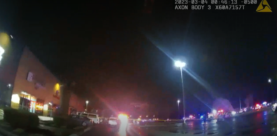 Body camera footage shows the responding police and medical presence in the aftermath of a police shooting on Saturday outside Joe's Pub & Grill on East Dublin Granville Road