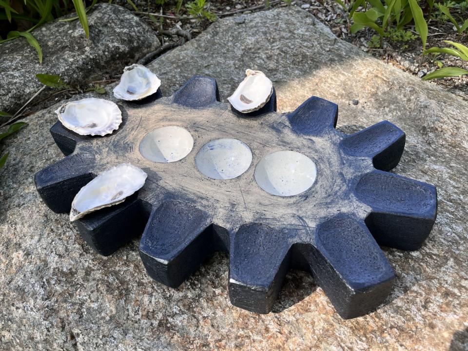 Susan Bernstein, sculptor and clay artist, offers a fresh take on an oyster platter.
(Credit: Courtesy of Truro Center For The Arts At Castle Hill)
