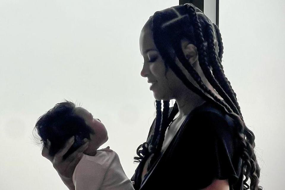 <p>Russell Wilson/ Instagram</p> Ciara and baby Amora