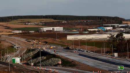 Construction takes place on the Western Peripheral Route in Aberdeen, Scotland, Britain January 17, 2018. REUTERS/Russell Cheyne