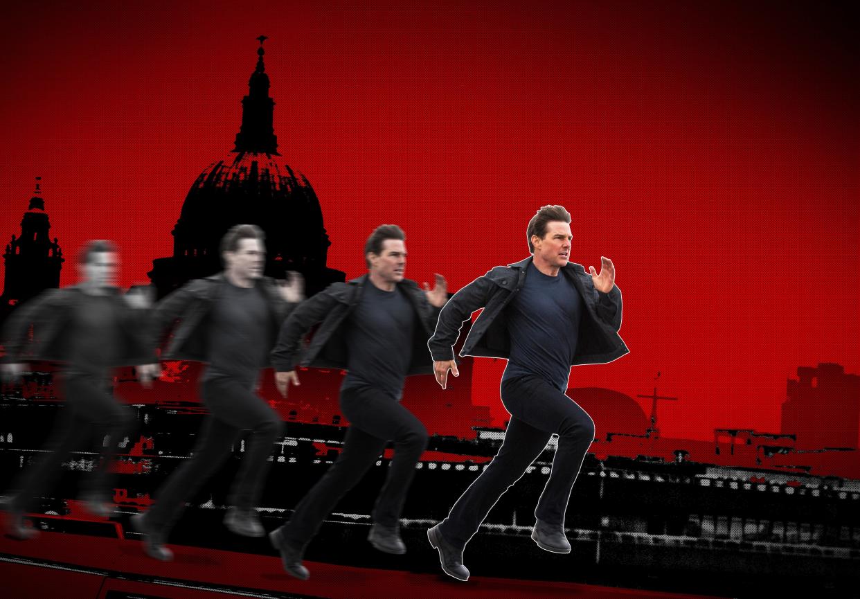 In "Mission Impossible: Fallout," Tom Cruise out-Cruises himself? (Photo: Illustration: Damon Dahlen/HuffPost Photos: Paramount Pictures)