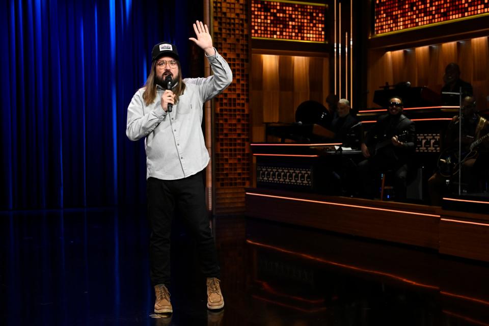 Comedian Dusty Slay performs on "The Tonight Show Starring Jimmy Fallon."