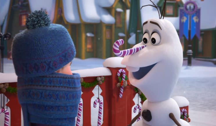 Olaf learns some new Christmas traditions - Credit: Disney