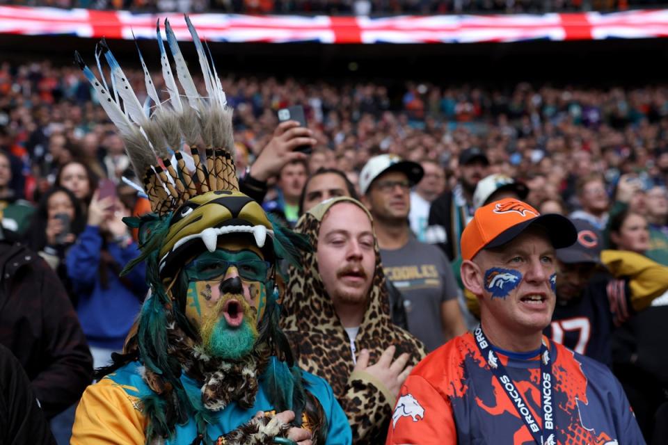 An NFL-record international crowd attended the game at Wembley (AP)