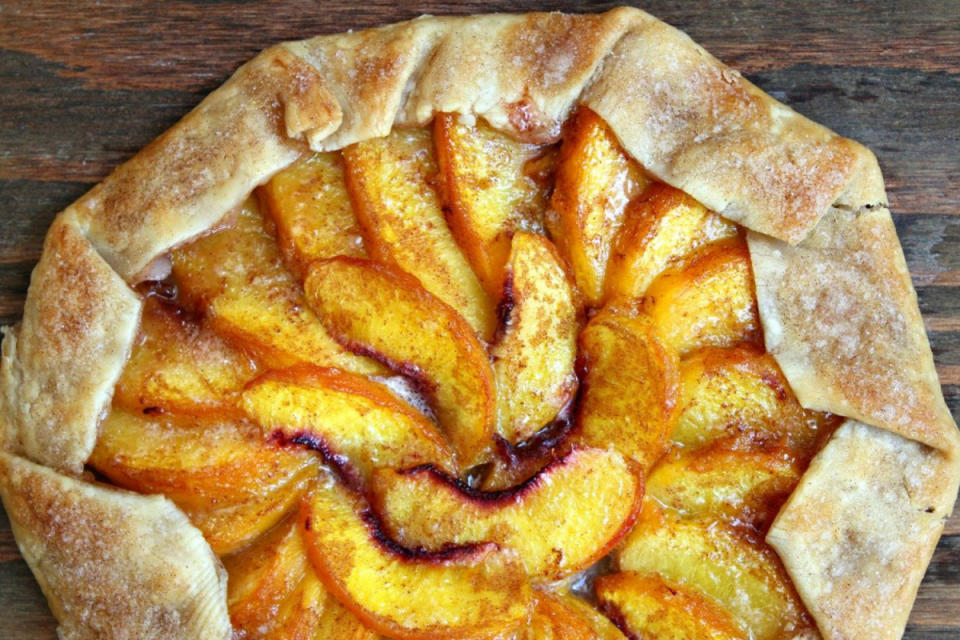 <p>Parade.com</p><p>This simple, impressive dessert starts with a store-bought pie crust.</p><p><strong>Get the recipe: <a href="/65435/lorilange/easy-peach-galette/" data-ylk="slk:Easy Peach Galette;elm:context_link;itc:0;sec:content-canvas" class="link ">Easy Peach Galette</a></strong></p>