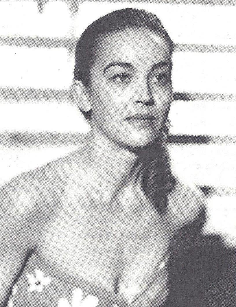 Eleanor Fazan as a South Sea Islander at London's Embassy Club in 1956