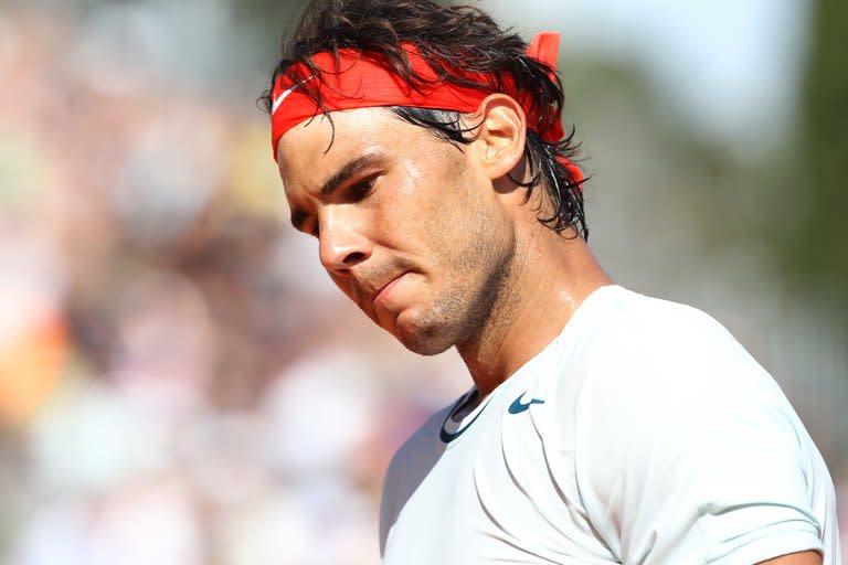 Rafael Nadal reacts during his final match against Novak Djokovic, at the Monte-Carlo ATP Masters Series Tournament, on April 21, 2013. Nadal bounced back to claim an eighth title at the Barcelona Open last week without dropping a set, but with Djokovic, Roger Federer and Andy Murray all set to be in the draw this week, Nadal faces a much sterner test to lift his third title in Madrid