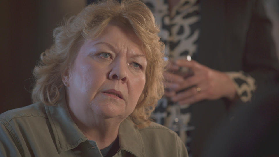 Jan isn't shy or retiring when it comes to expressing how heartbroken she is by Ffion and Gethin's secrets and lies.