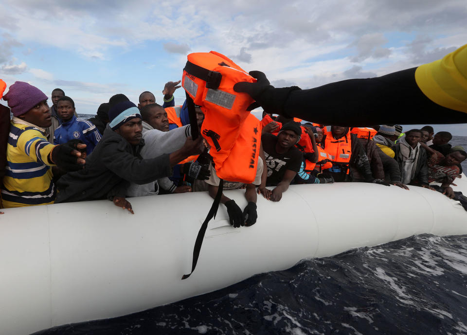 African migrants rescued off the Libyan coast