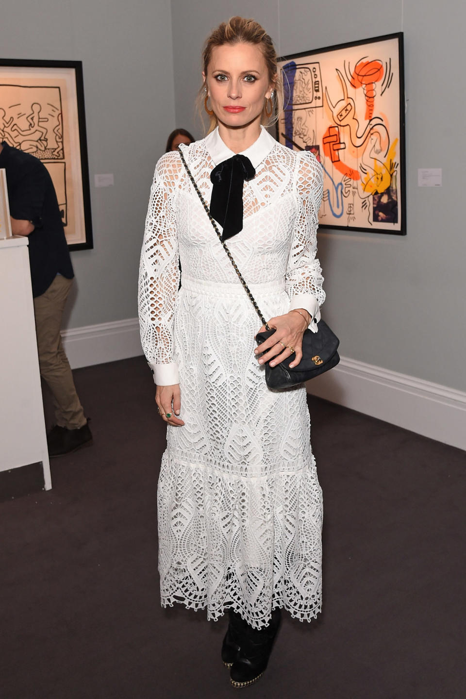 <p><strong>14 March</strong> Laura Bailey wore a white crochet dress for the <em>London Uprising</em> book launch at Sotheby's.</p>