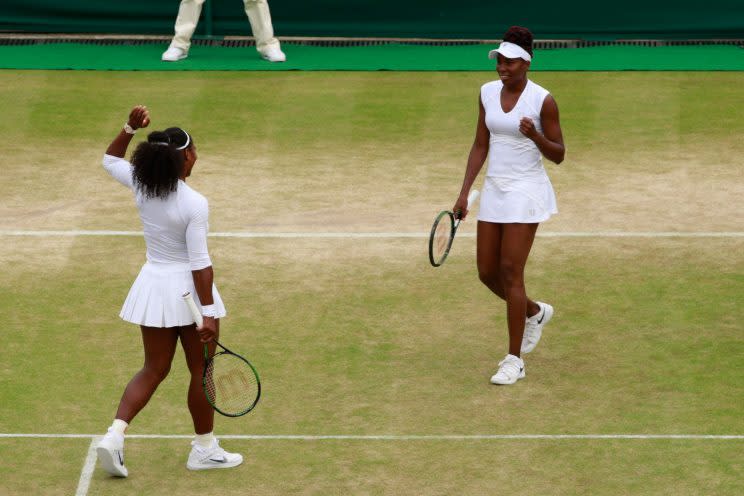 Serena and Venus Williams played both singles and doubles at Wimbledon on Thursday. (Getty)