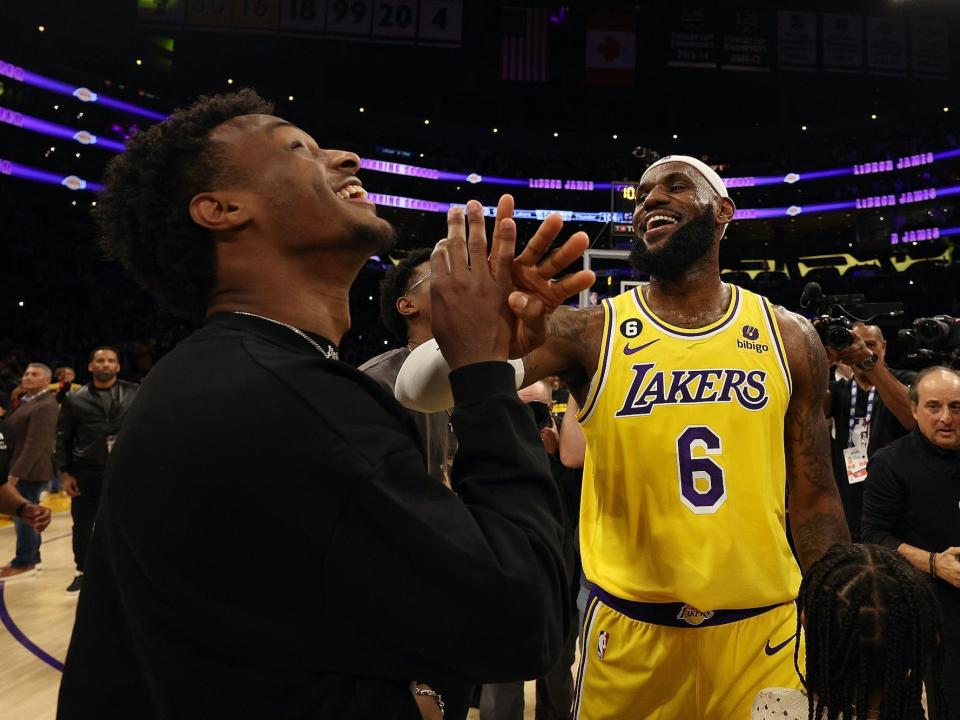 LeBron and Bronny James.