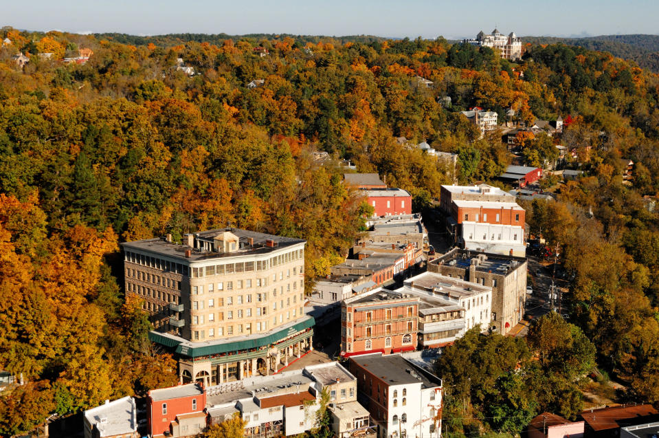 An aerial view of Eureka Springs, Arkansas