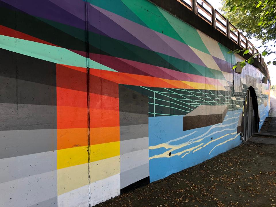 Local artist Alex Ann Allen recently completed this mural at Pier Park in South Bend, as seen on Aug. 16, 2023.