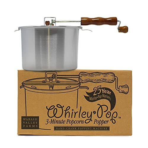 15) Original Whirley-Pop Popcorn Popper - Nylon Gear - Silver