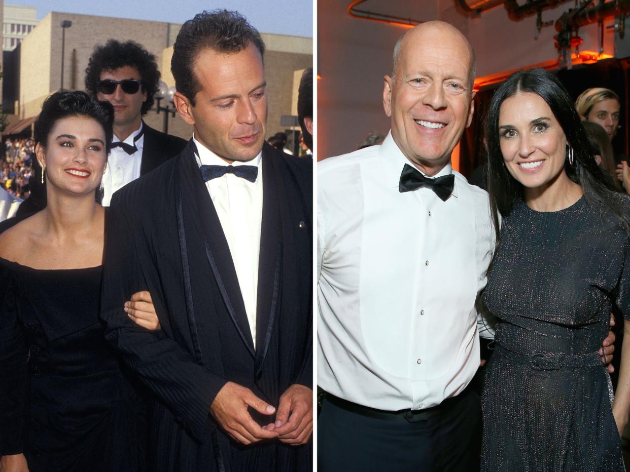 bruce willis and demi moore in 1987 and 2018